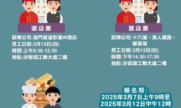 勞工局3月中旬舉辦3場配對會　提供76個職缺